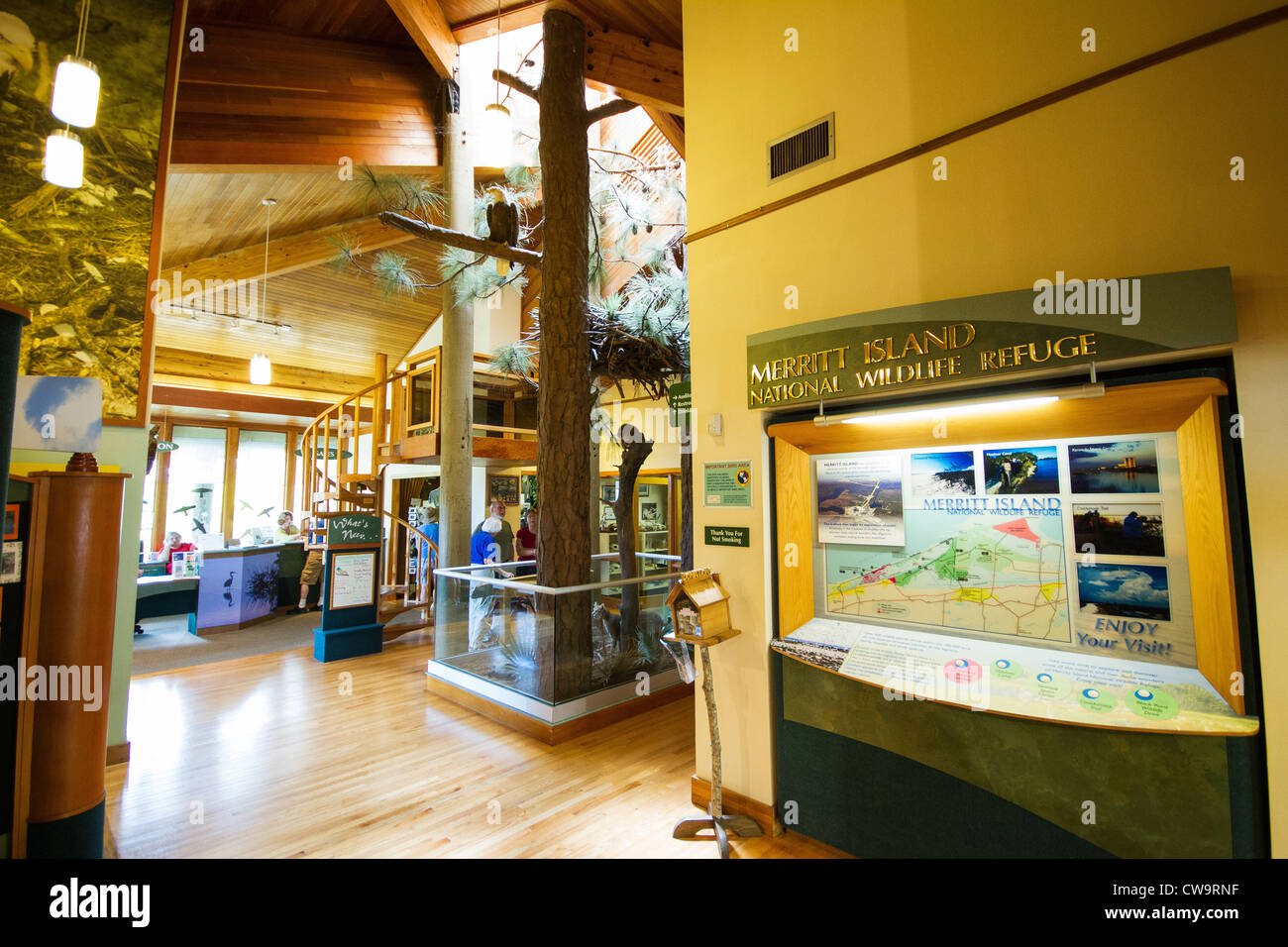 Inside of a visitor center at Merritt Island National Wildlife Refuge