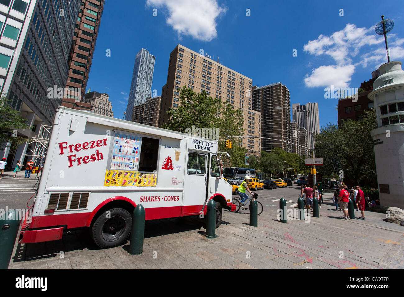Food truck on the street of New York City - Seaport Stock Photo