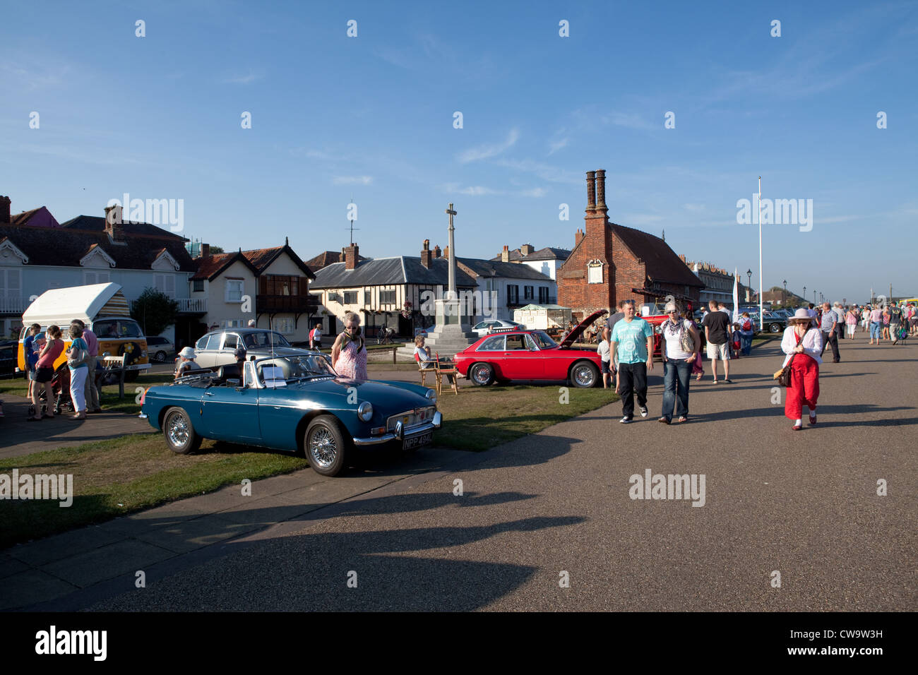Vintage car rally on Aldeburgh green in Suffolk Stock Photo Alamy