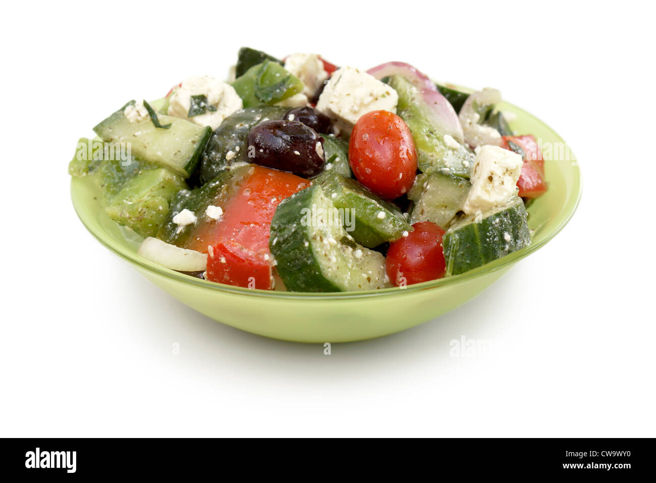 Greek Salad with Feta Cheese Stock Photo