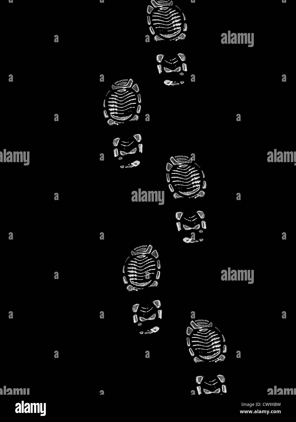 A boot print isolated against a white background Stock Photo - Alamy