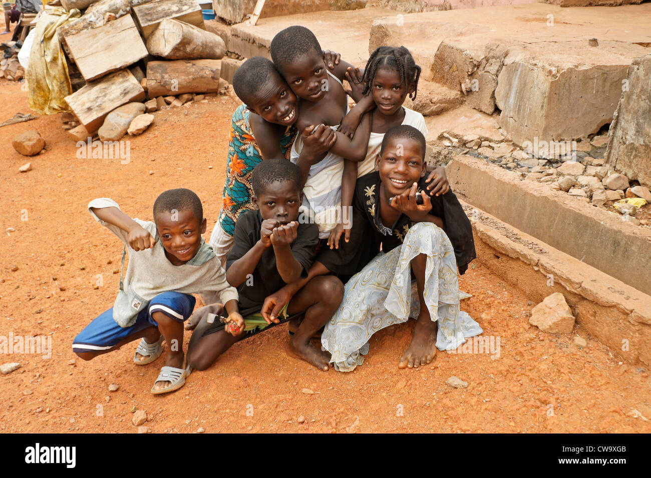 Children in Axim, Ghana Stock Photo