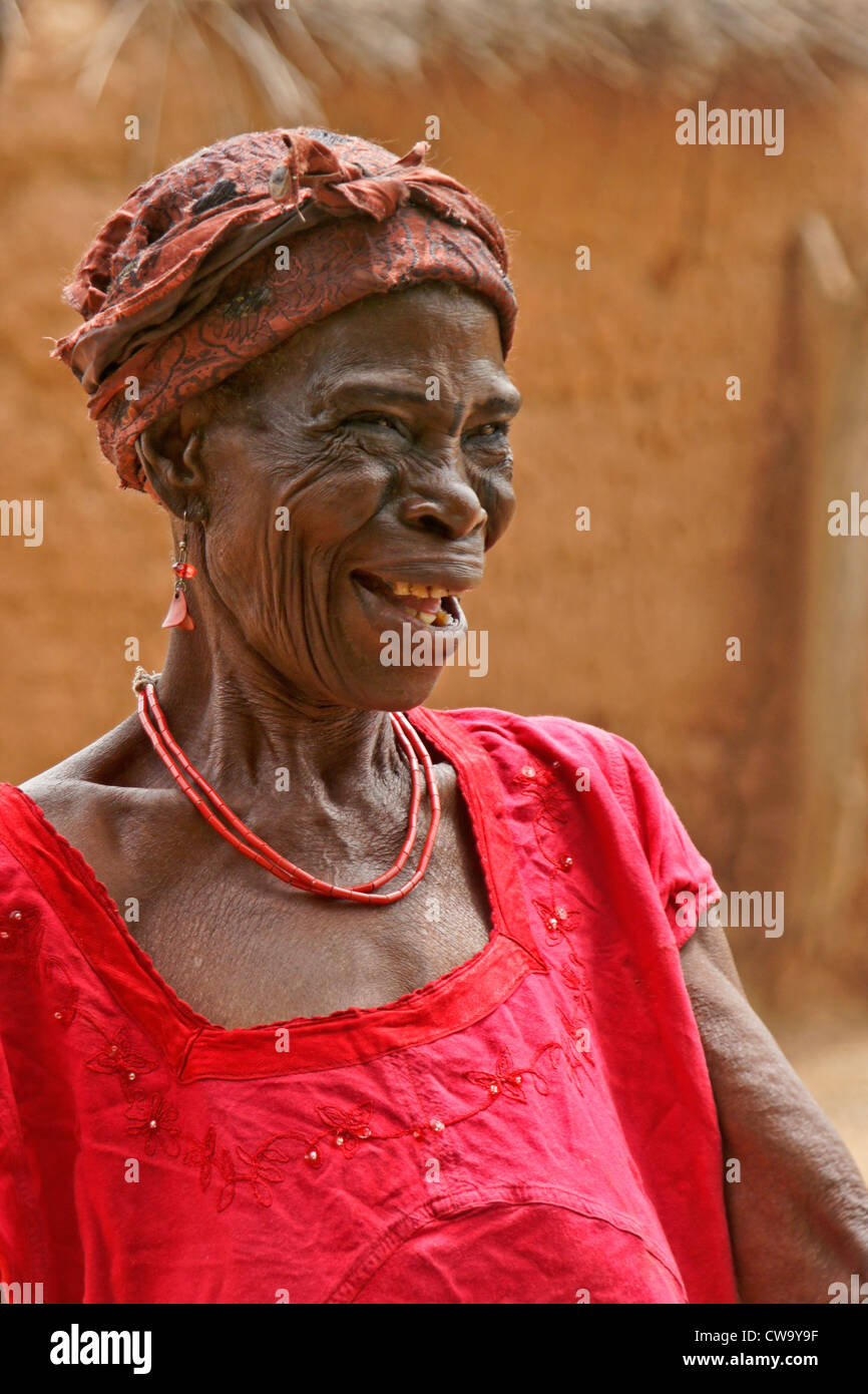 Old woman of Mognori village, Ghana Stock Photo