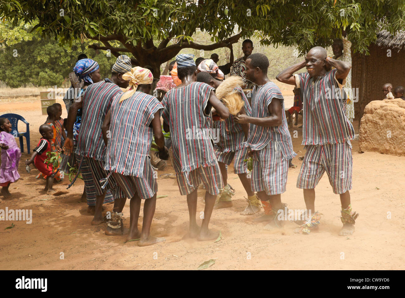 Dance and music performance, Mognori Eco-Village, Ghana Stock Photo