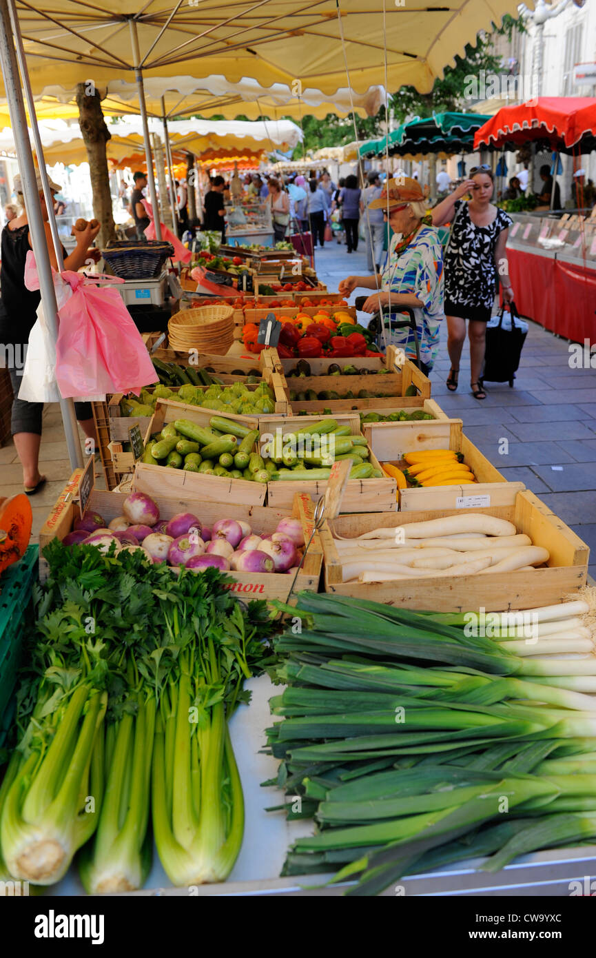 Fruits Vegetables Display Market Toulon France French Riviera Mediterranean Europe Harbor Stock Photo Alamy