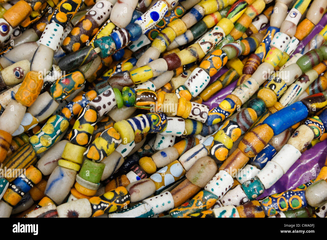 Beads for sale in weekly market, Koforidua, Ghana Stock Photo - Alamy