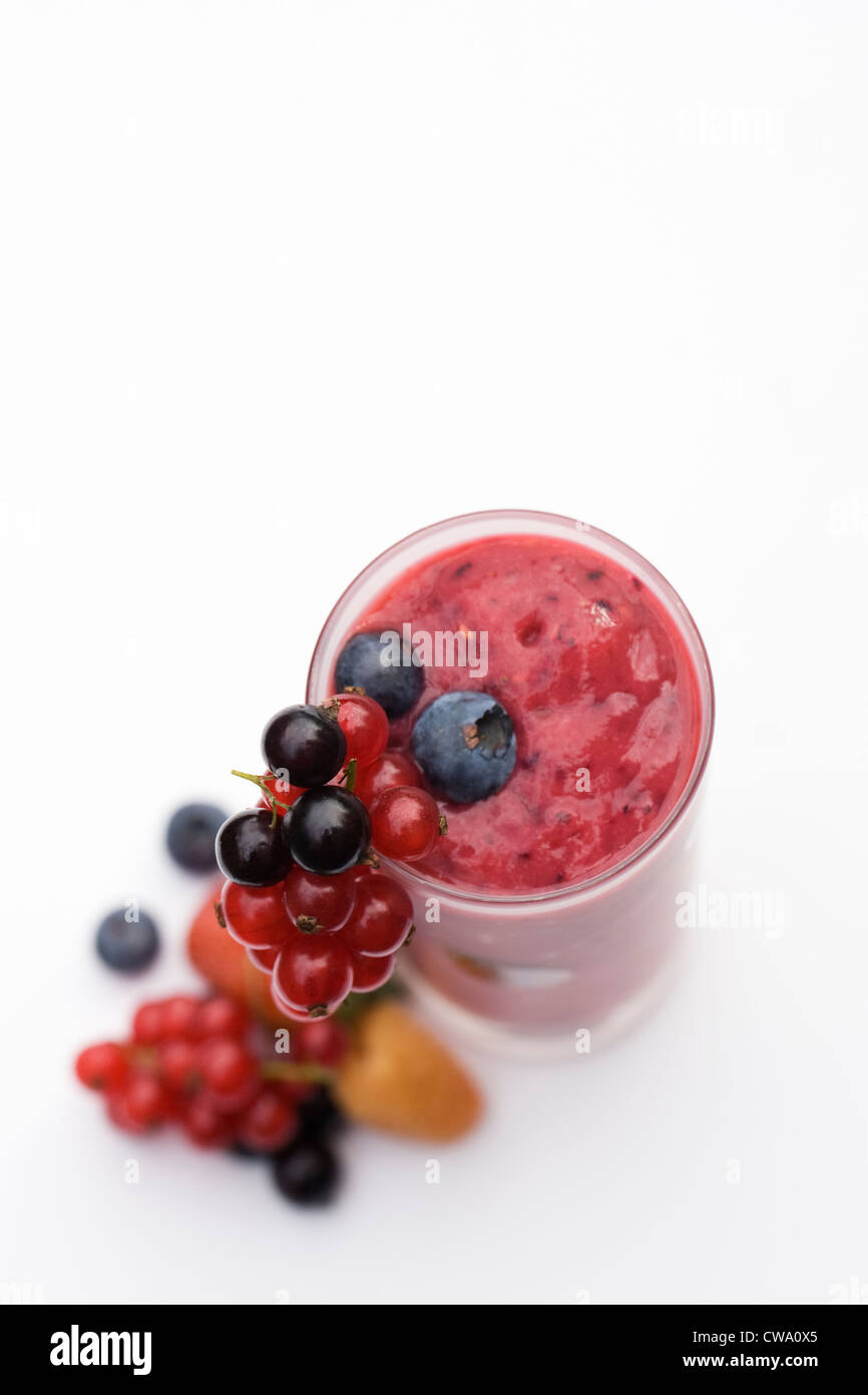 Summer berry smoothie and fruits. Stock Photo