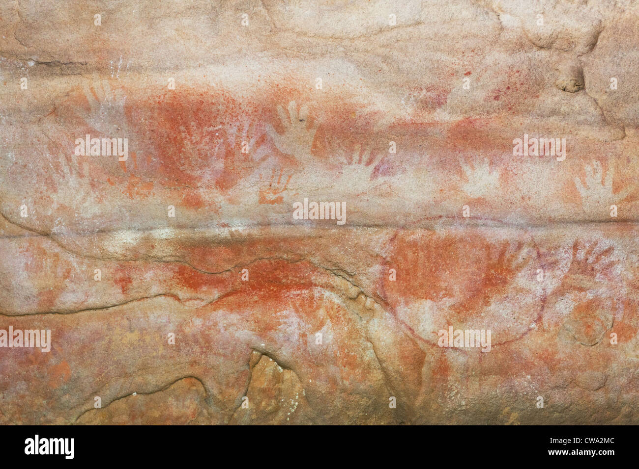 Red Hands Aboriginal cave painting in the Blue Mountains National Park
