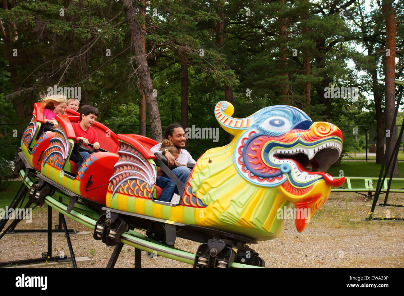 Roller Coaster With Children High Resolution Stock Photography and