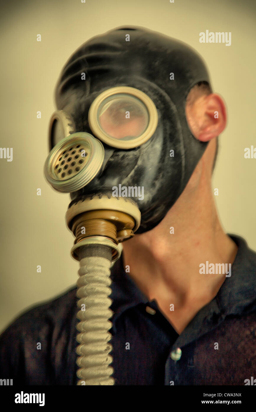 Man with Gas Mark Stock Photo Alamy