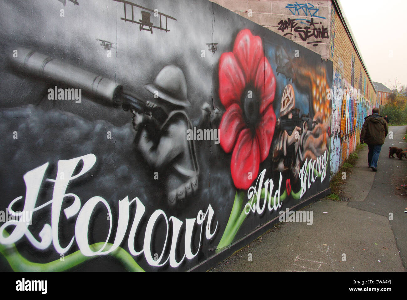 War memorial street art Scarborough, North Yorkshire,UK Stock Photo