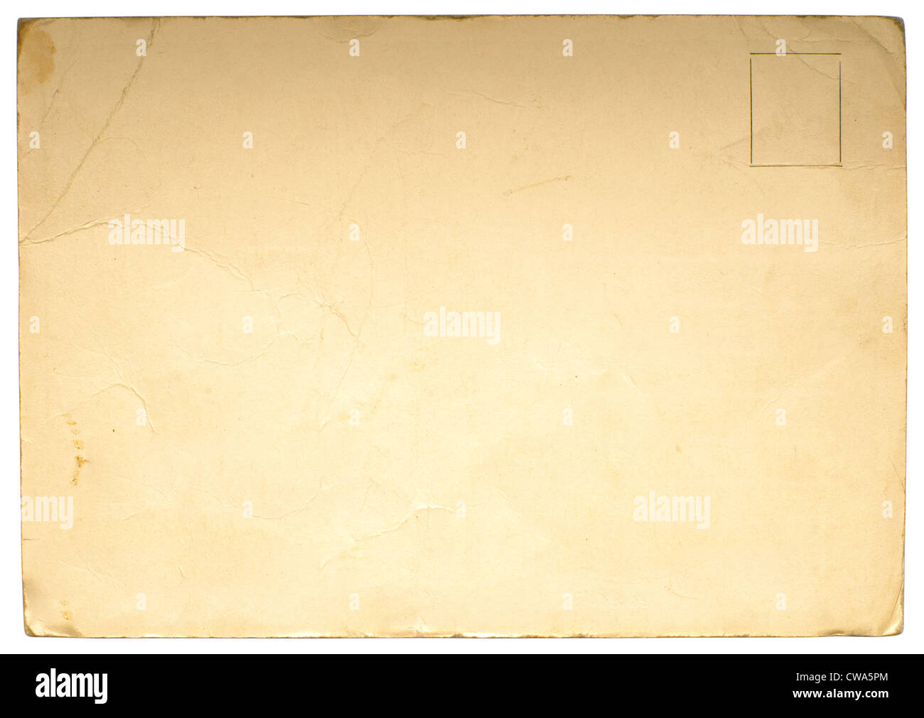 Reverse side of an old postal card isolated on white Stock Photo - Alamy