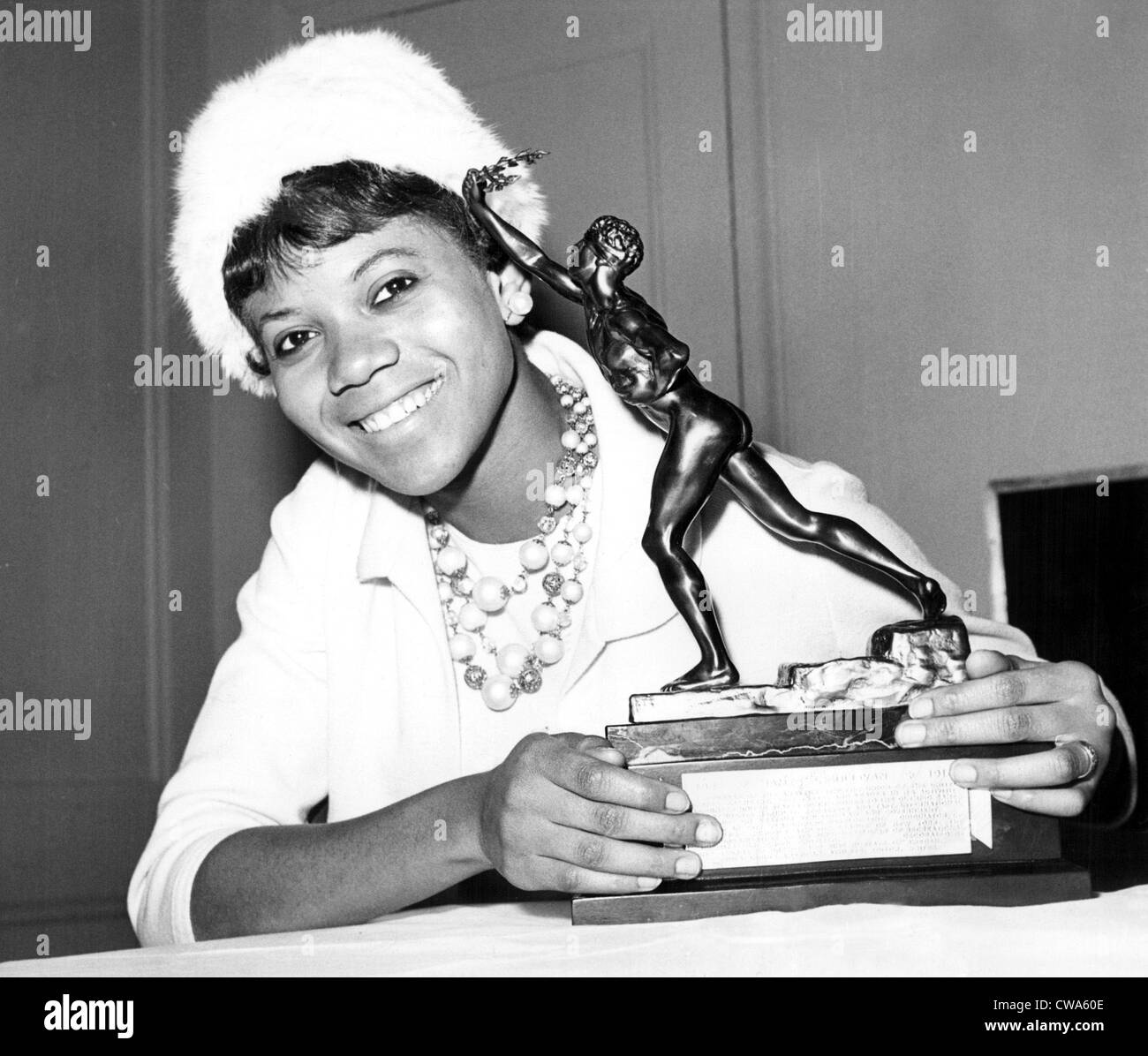 NEW YORK: .The recently marrried Wilma Rudolph Ward is the third woman in 31 years to receive the coveted prize given annually Stock Photo
