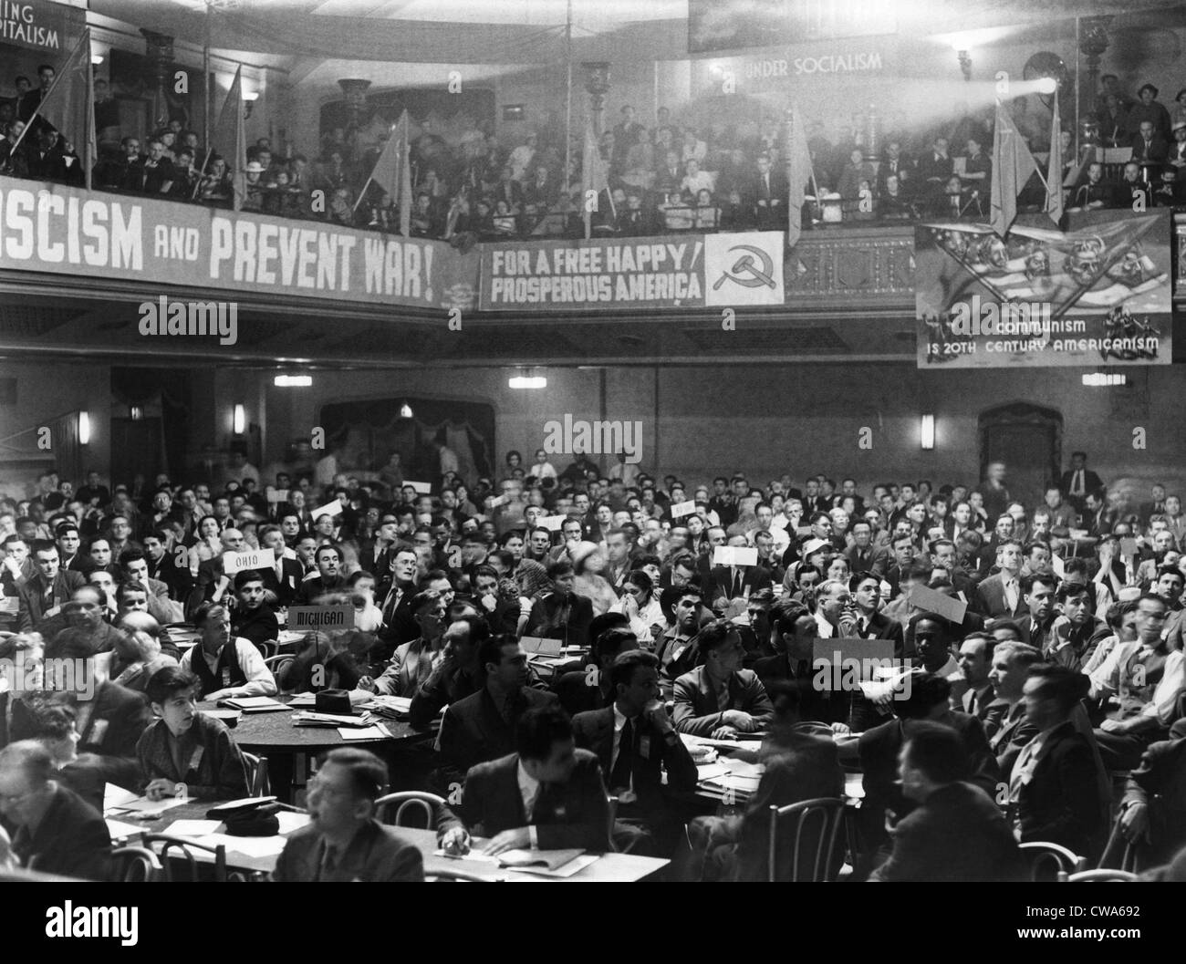The Communist National Convention at the Manhattan Opera House, June 1936. Courtesy: CSU Archives/Everett Collection Stock Photo