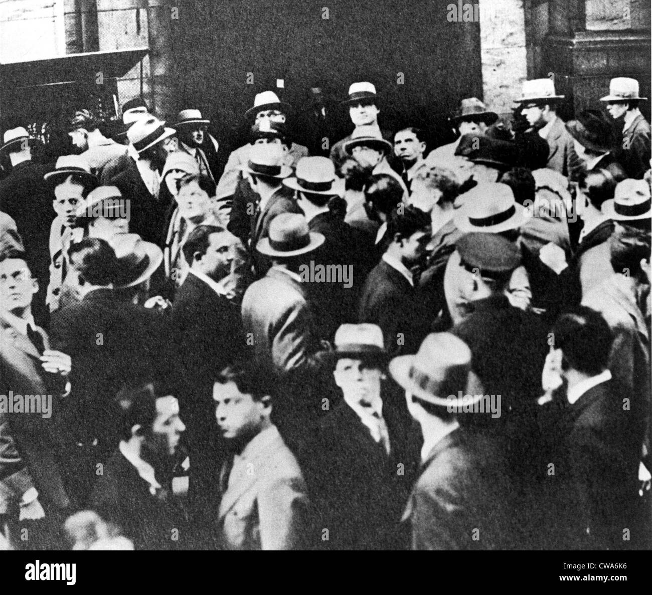 Crowds outside the New York Stock Exchange during crash of 1929.. Courtesy: CSU Archives / Everett Collection Stock Photo