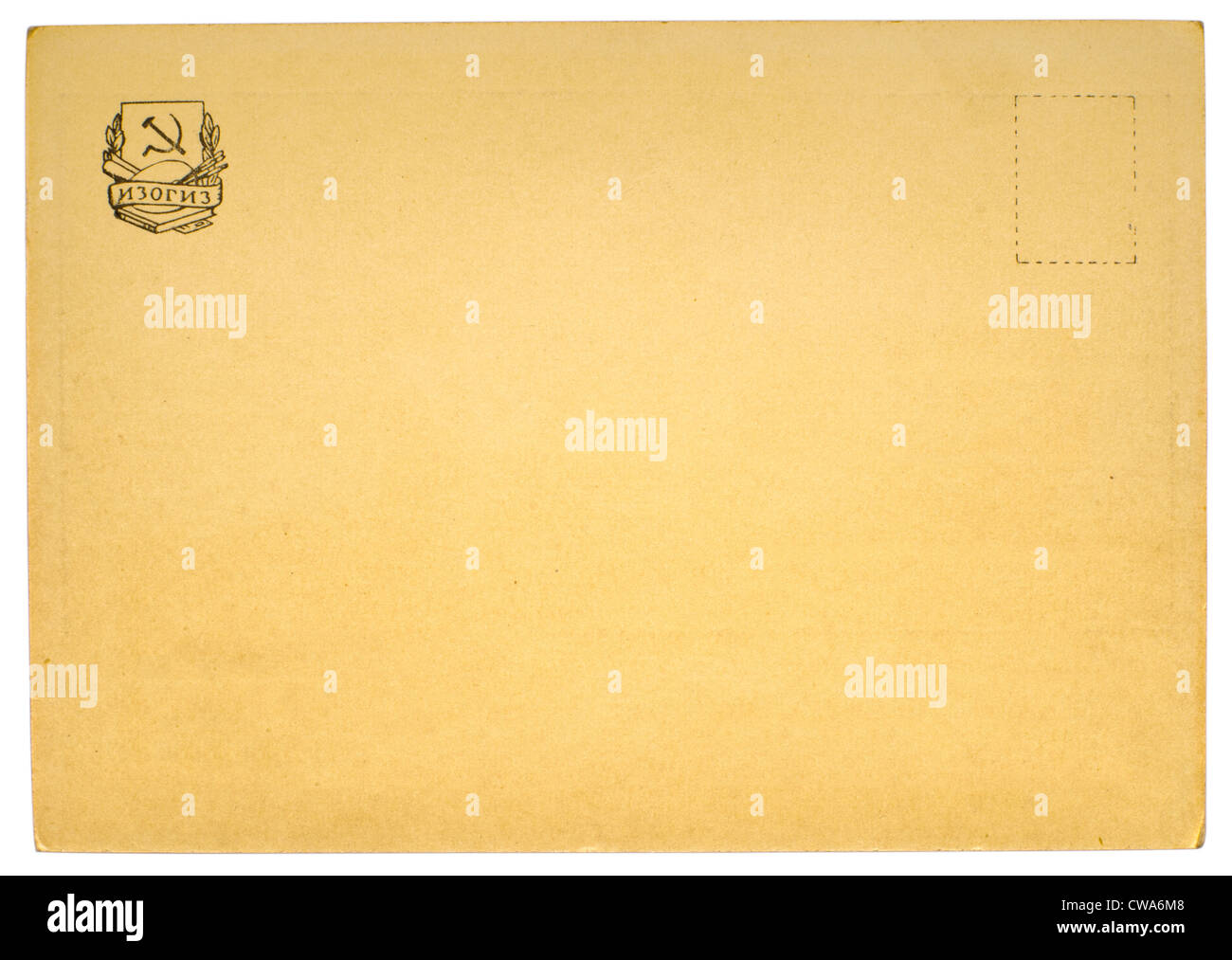 Reverse side of an old postal card isolated on white Stock Photo - Alamy
