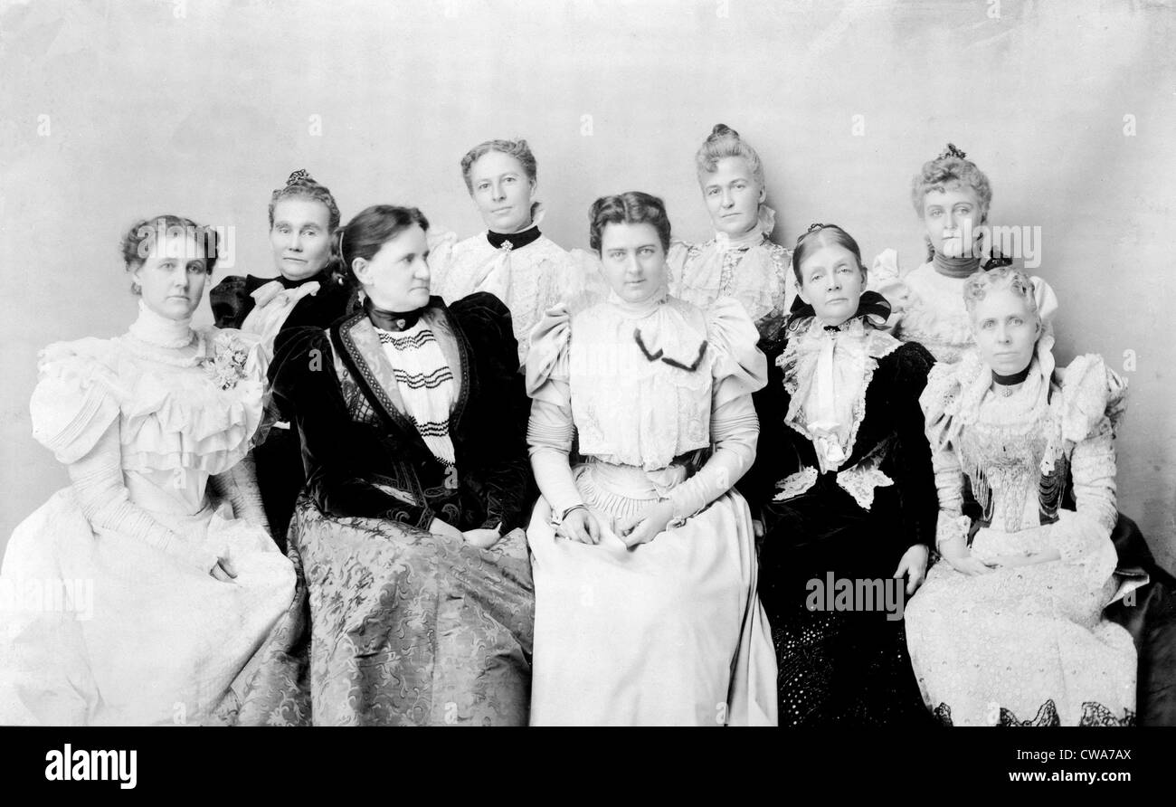 First Lady Frances Folsom Cleveland and the wives of Cleveland Cabinet. 1896 group portrait by Frances Benjamin Johnston. Stock Photo