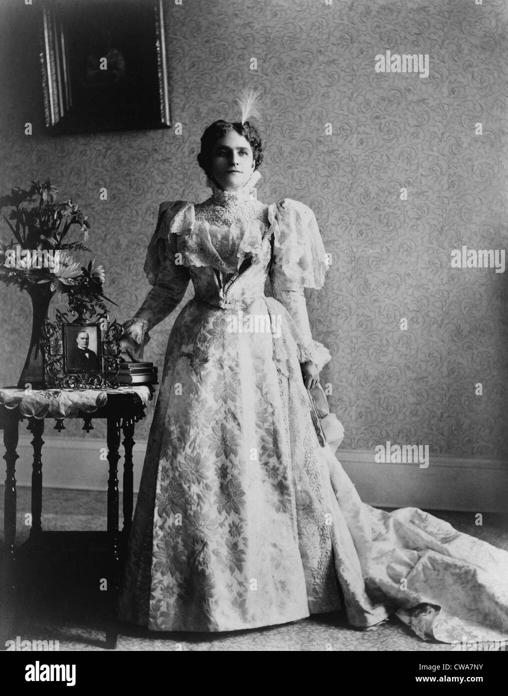 First Lady, Ida Saxton  McKinley (1847-1907). February 1897 portrait  by Frances Benjamin Johnston. Stock Photo