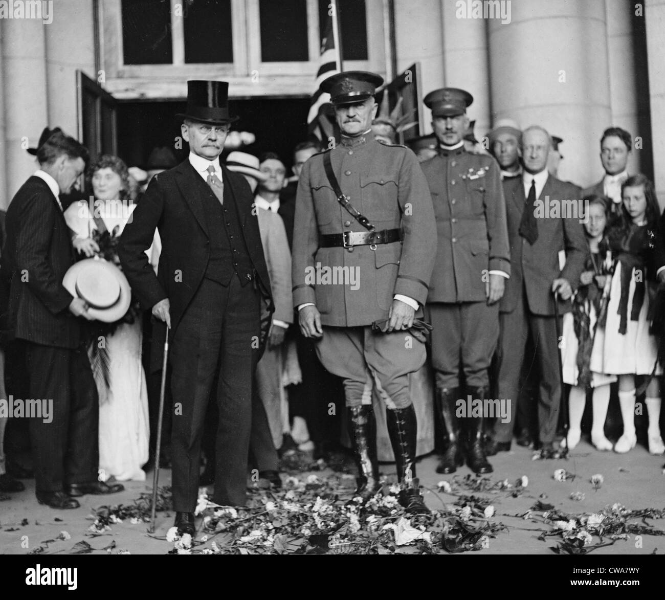General Pershing (1860-1948) with Woodrow Wilson's Vice President Marshall on September 11, 1919. Stock Photo