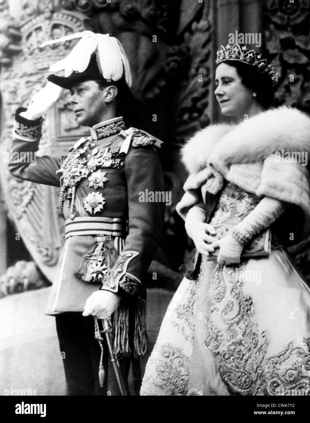 King George VI, Queen Elizabeth, at the Parliament Building, Ottawa, Canada, May 19, 1939, Courtesy: CSU Archives/Everett Stock Photo