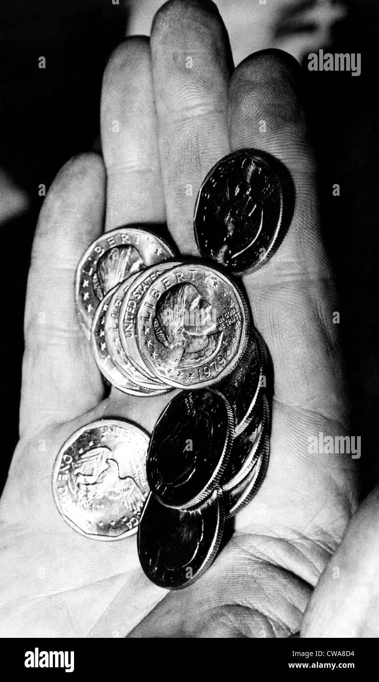 New silver 'Susan B. Anthony' dollar coins, 1979.. Courtesy: CSU Archives / Everett Collection Stock Photo