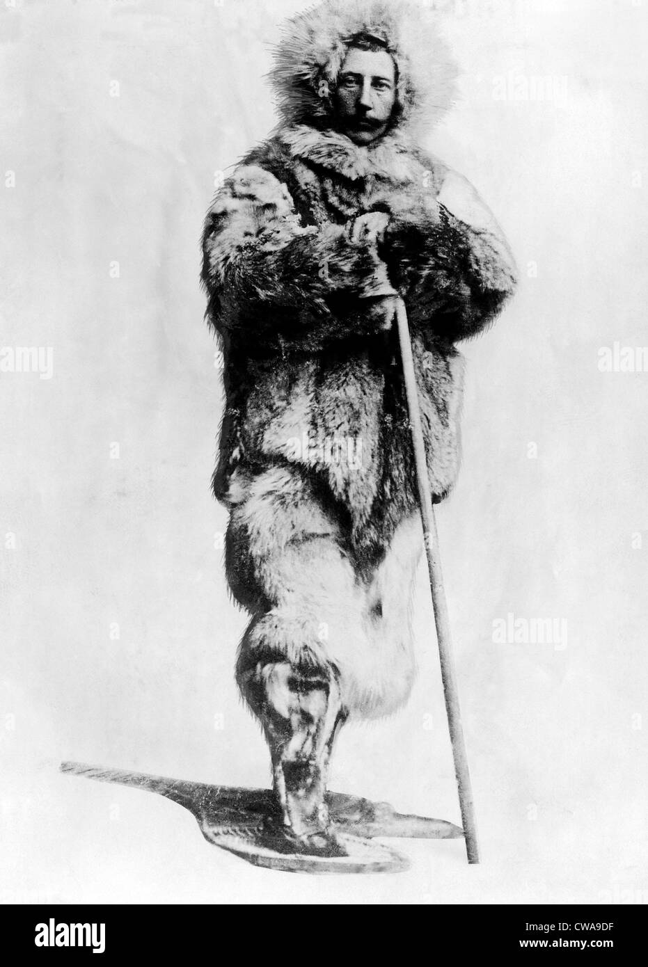 Roald Amundsen, the first person to reach the South Pole. The Norwegian explorer made it there in 1911. Photo taken in 1912. Stock Photo
