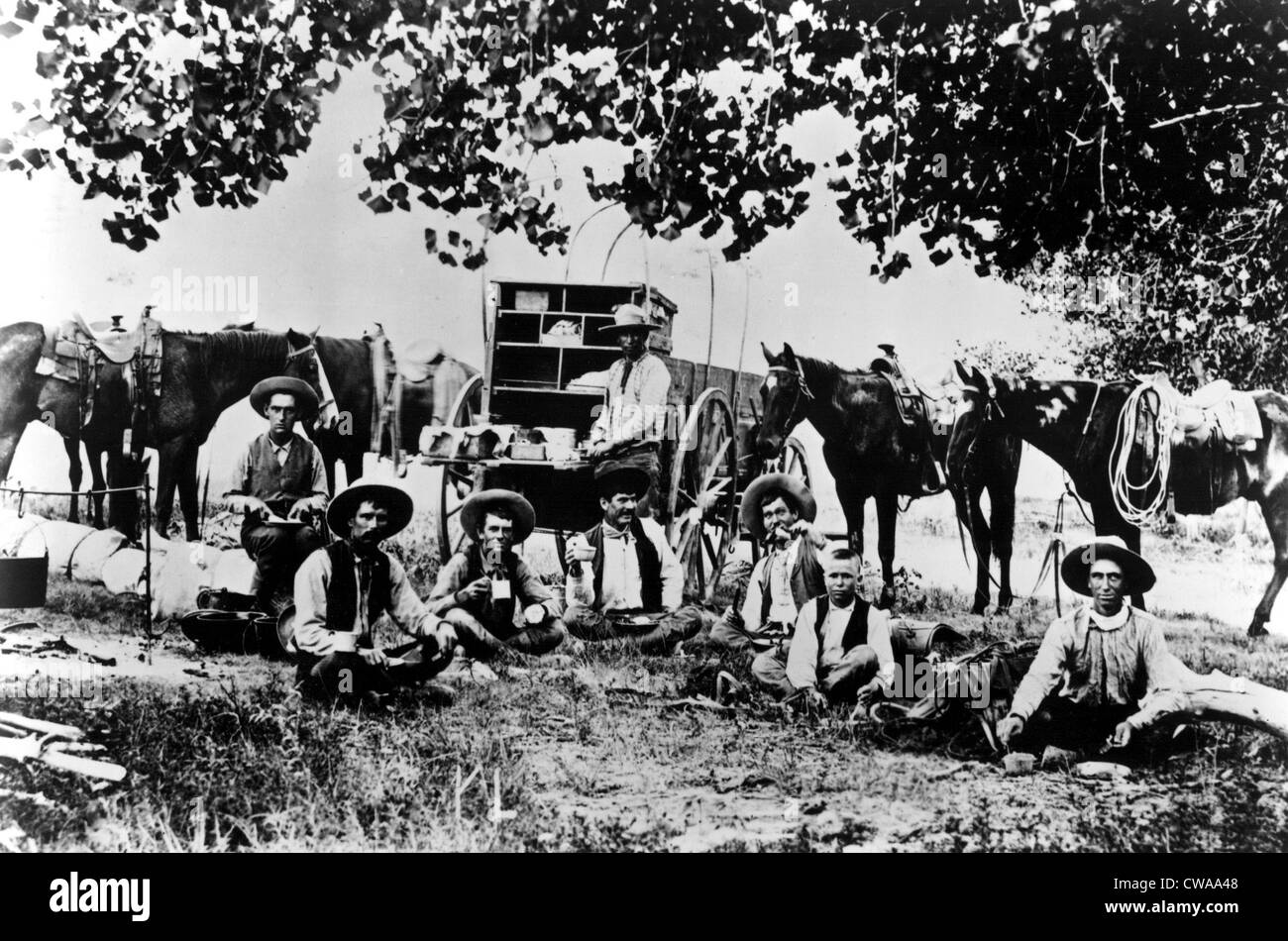 The dinner bell was a sound in the old West, as this 19 century