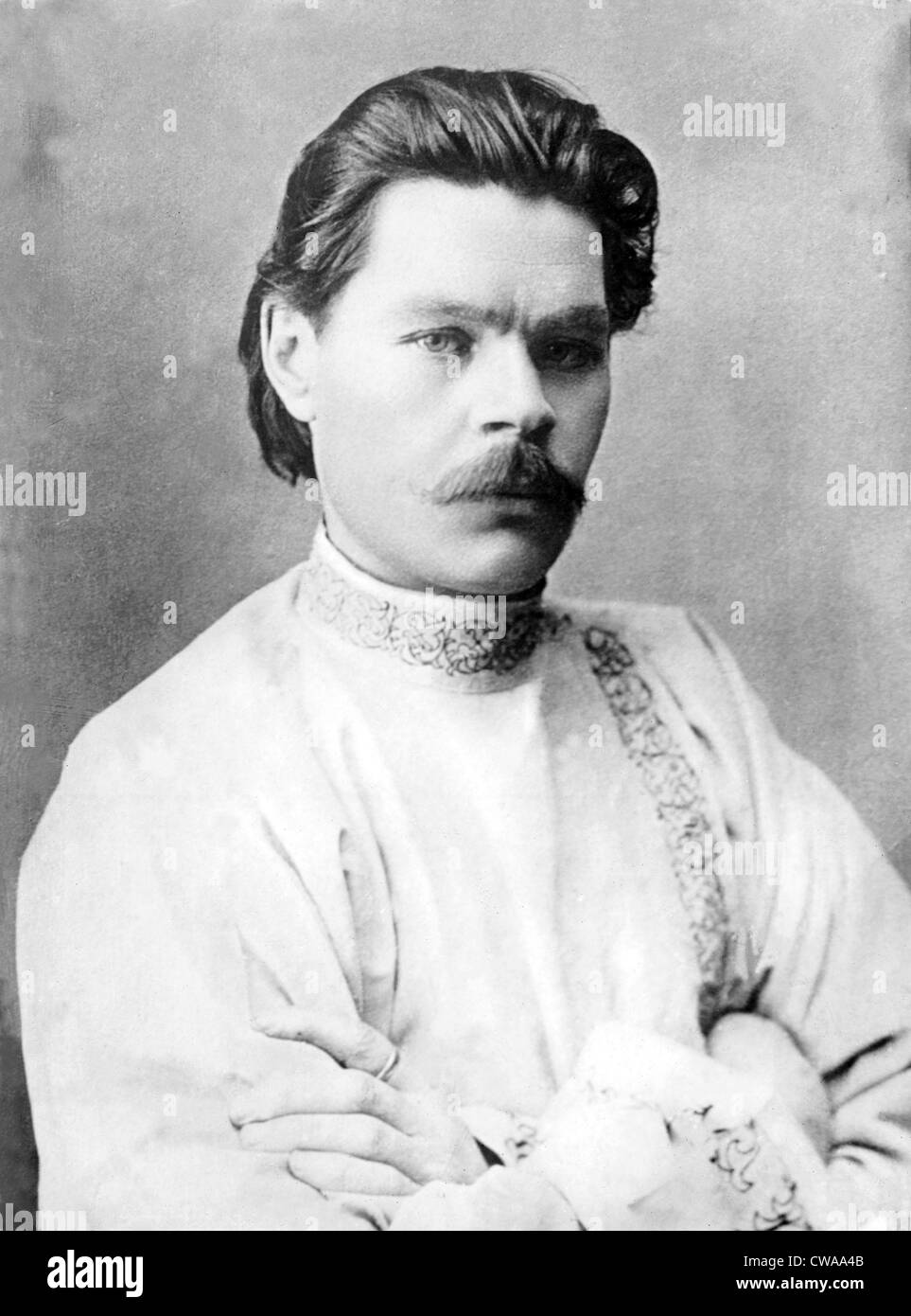 Maxim Gorky (1868-1936) wrote about the life of the working class Russians and supported the Marxist Revolution but was often Stock Photo