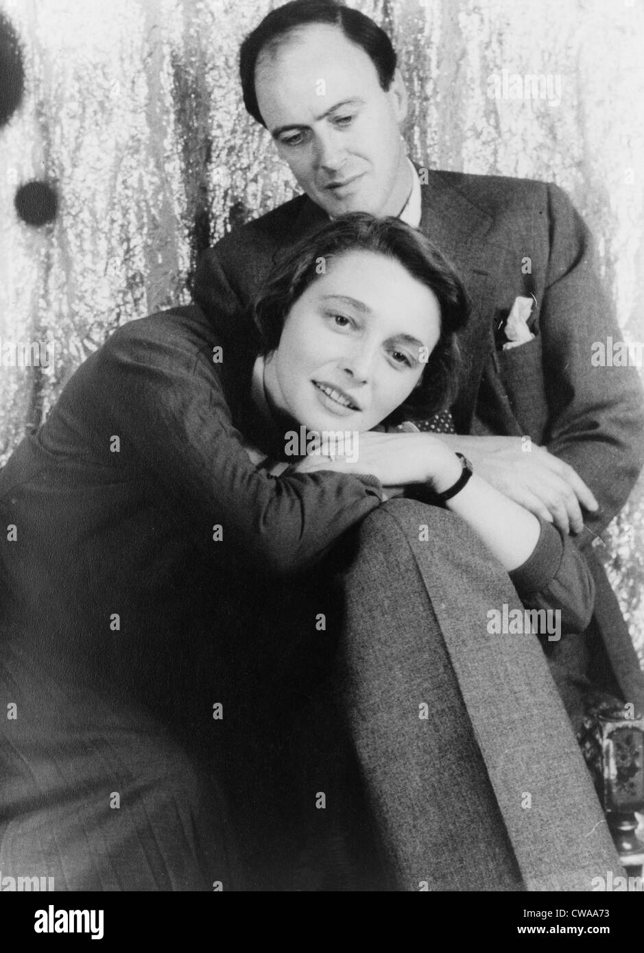 Roald Dahl (1916-1990), British author with his wife, Actress Patricia Neal (b. 1926) in 1954 portrait by Carl Van Vechten. Stock Photo