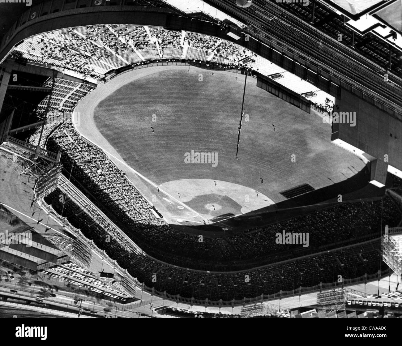 Yankee Stadium on labor day. 20,000 fans are watching the Yankees play the Baltimore Orioles, New York, September 6, 1965. Stock Photo