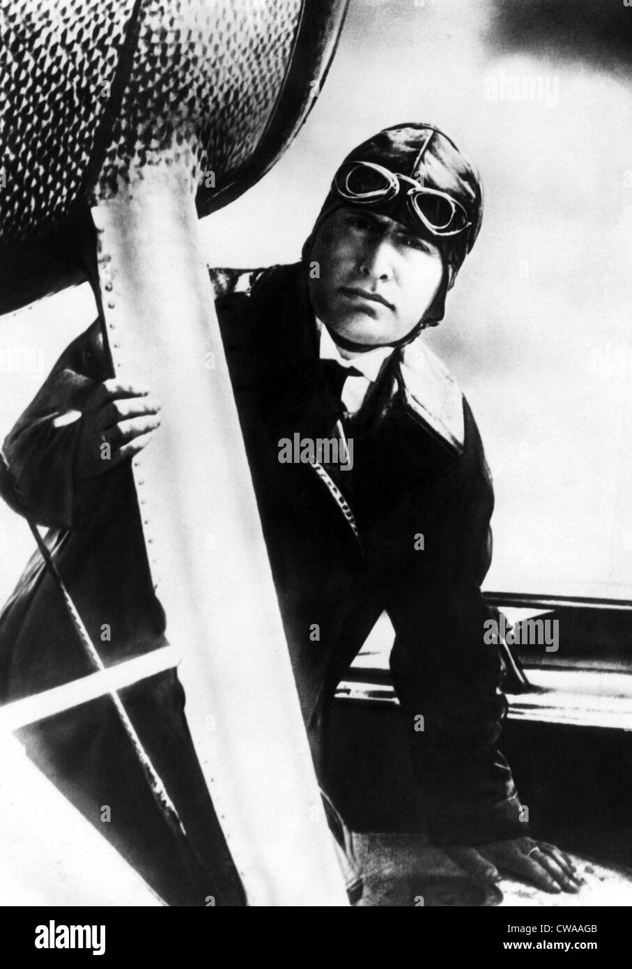 Benito Mussolini (1883-1945), Prime Minister and dictator of Italy from 1922-1943 piloting his tri-motored plane, October 24, Stock Photo