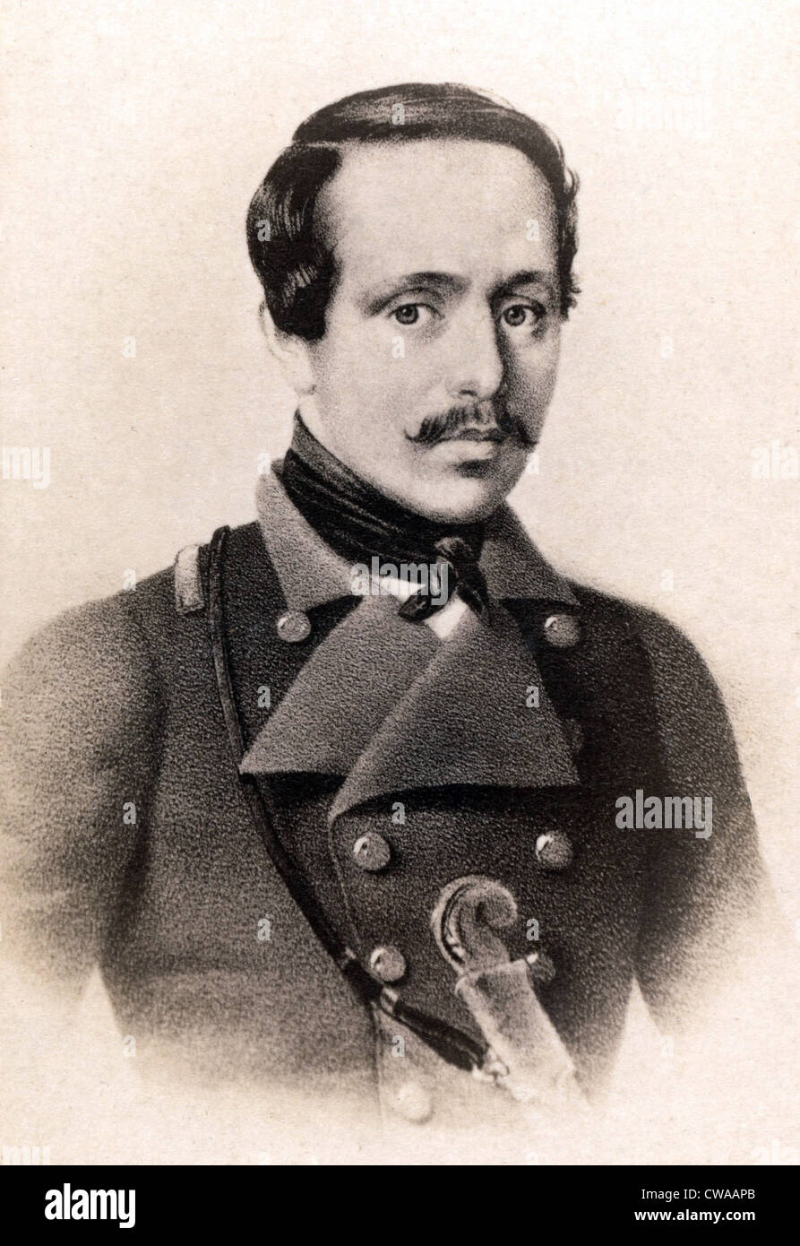Mikhail Lermontov (1814-1841) Russian poet and novelist wrote the influential 'A Hero of Our Time', 1840. Stock Photo