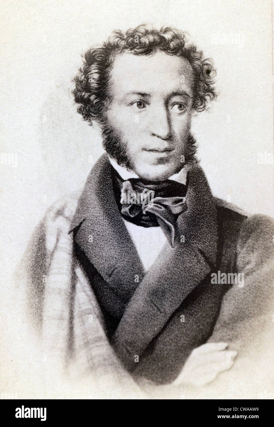 Aleksandr Sergeevich Pushkin (1799-1837) Russian poet and playwright, whose political themes resulted in periodic exiles during Stock Photo