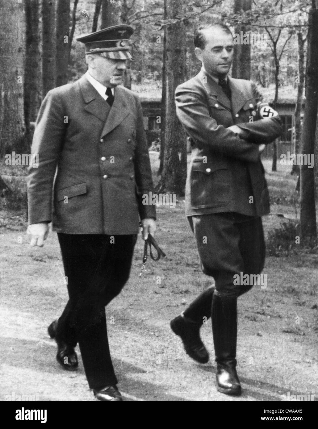 ADOLF HITLER (L), and ALBERT SPEER (R), at Wolfschanze, East Prussia, 1940s. Everett/CSU Archives. Stock Photo