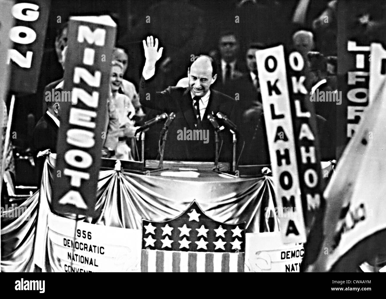 ADLAI STEVENSON, accepts the Democratic nomination to run for President. The delegates nominated him on the first ballot and Stock Photo