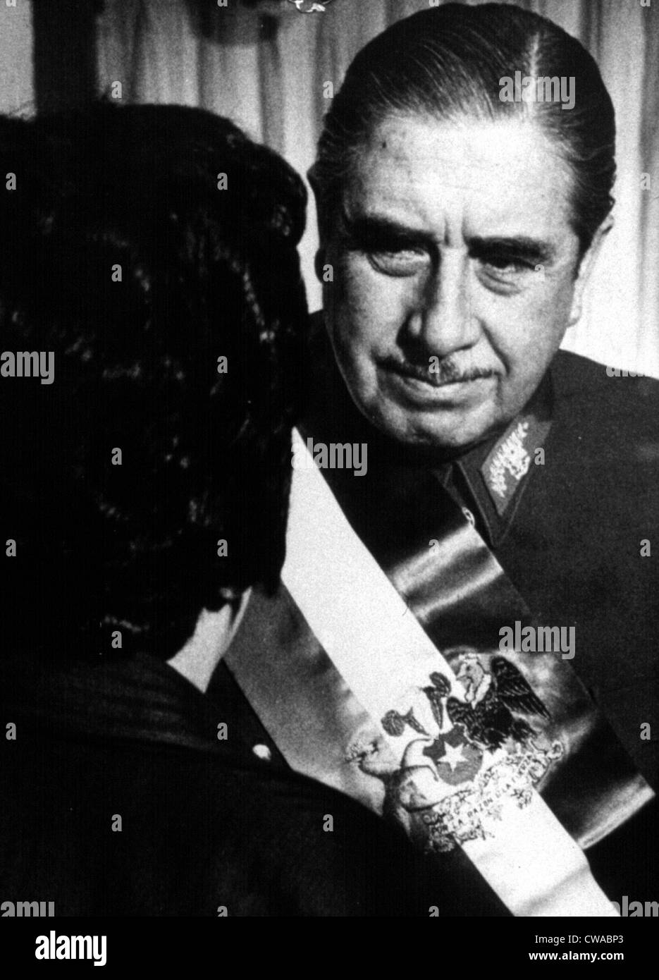 Chilean Dictator Augusto Pinochet in 1974, following the coup that overthrew the democratically elected government of Salvador Stock Photo