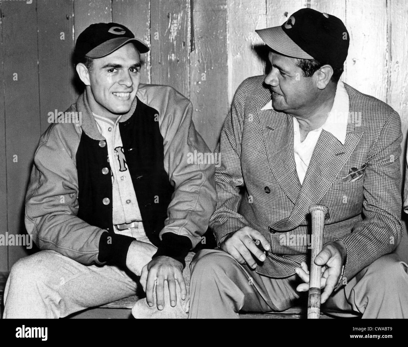 Johnny Vander Meer, Cincinnati Reds pitcher and Babe Ruth, June 15, 1938. Courtesy: CSU Archives/Everett Collection Stock Photo
