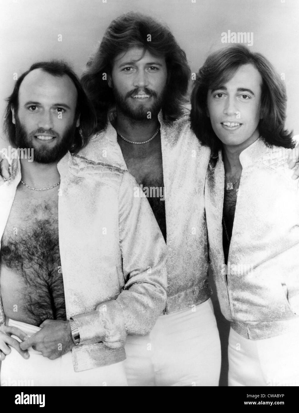 The Bee Gees, Maurice Gibb, Barry Gibb, Robin Gibb, 1979. Courtesy: CSU Archives/Everett Collection Stock Photo