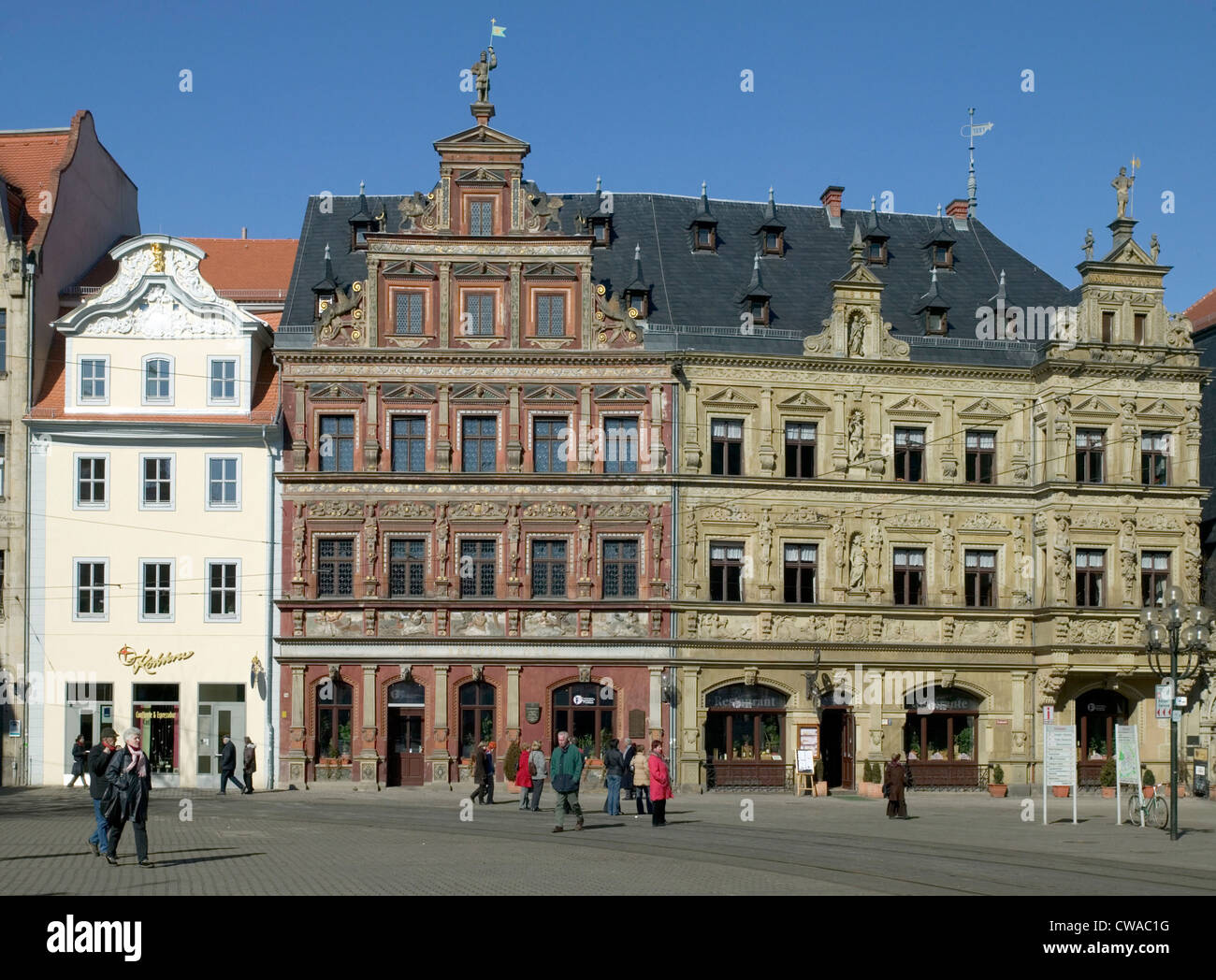 Erfurt, town houses at the fish market Stock Photo