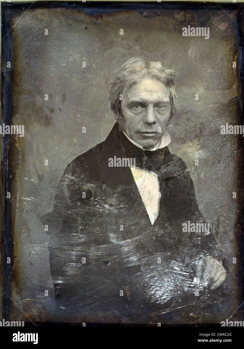 Michael Faraday (1791-1867) English physicist of electromagnetism and inventor of the electric generator. Daguerreotype by Stock Photo