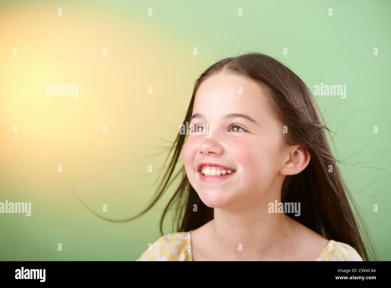 Brunette girl smiling Stock Photo