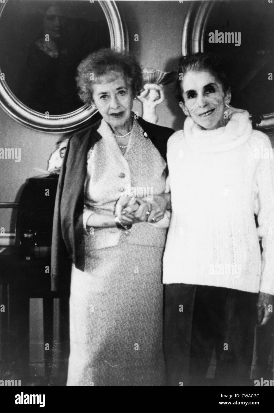 Isak Dinesen (1885-1962) with American writer Solita Solano (1888-1975) in 1962. Stock Photo