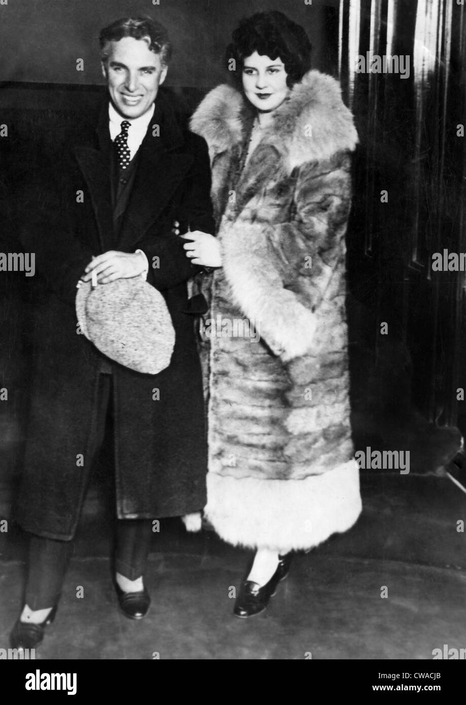 Charlie Chaplin and wife Lita, February 27, 1925, California.. Courtesy