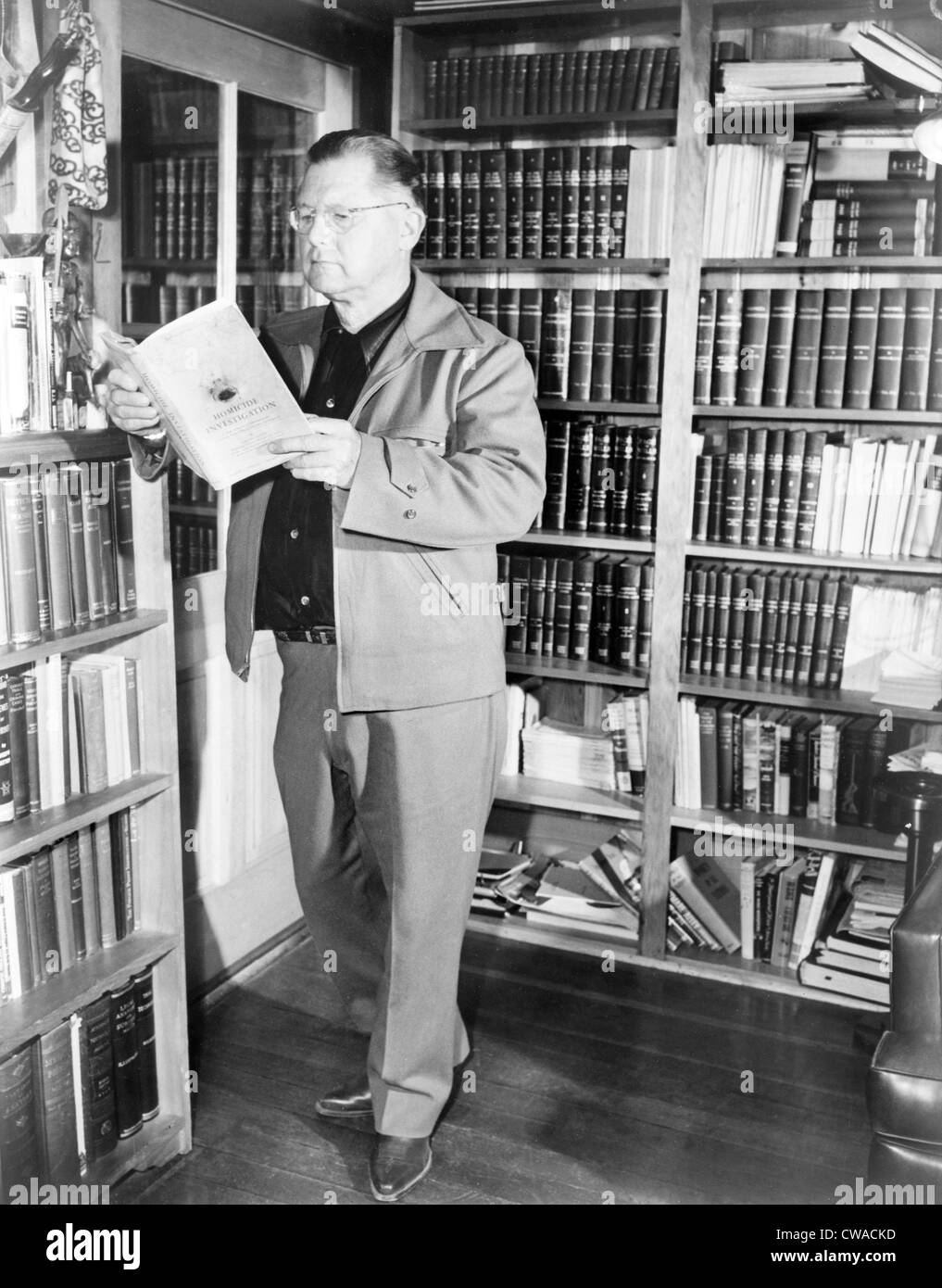 Erle Stanley Gardner, 1889-1970, based over eighty novels on his lawyer-detective character, Perry Mason. Ca. 1950. Stock Photo