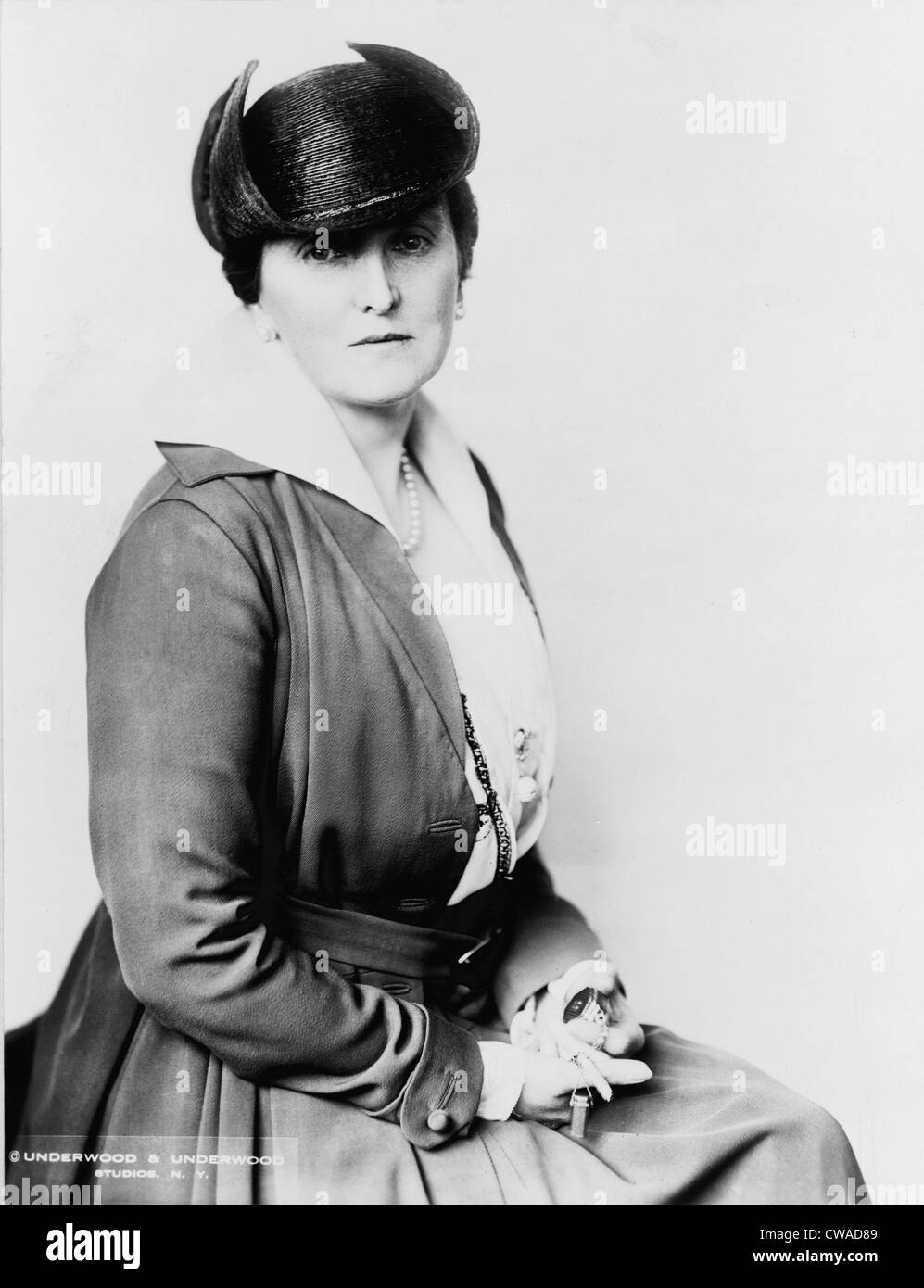 Emily Post, (1872-1960) American writer and authority on etiquette, in 1922 portrait. Stock Photo