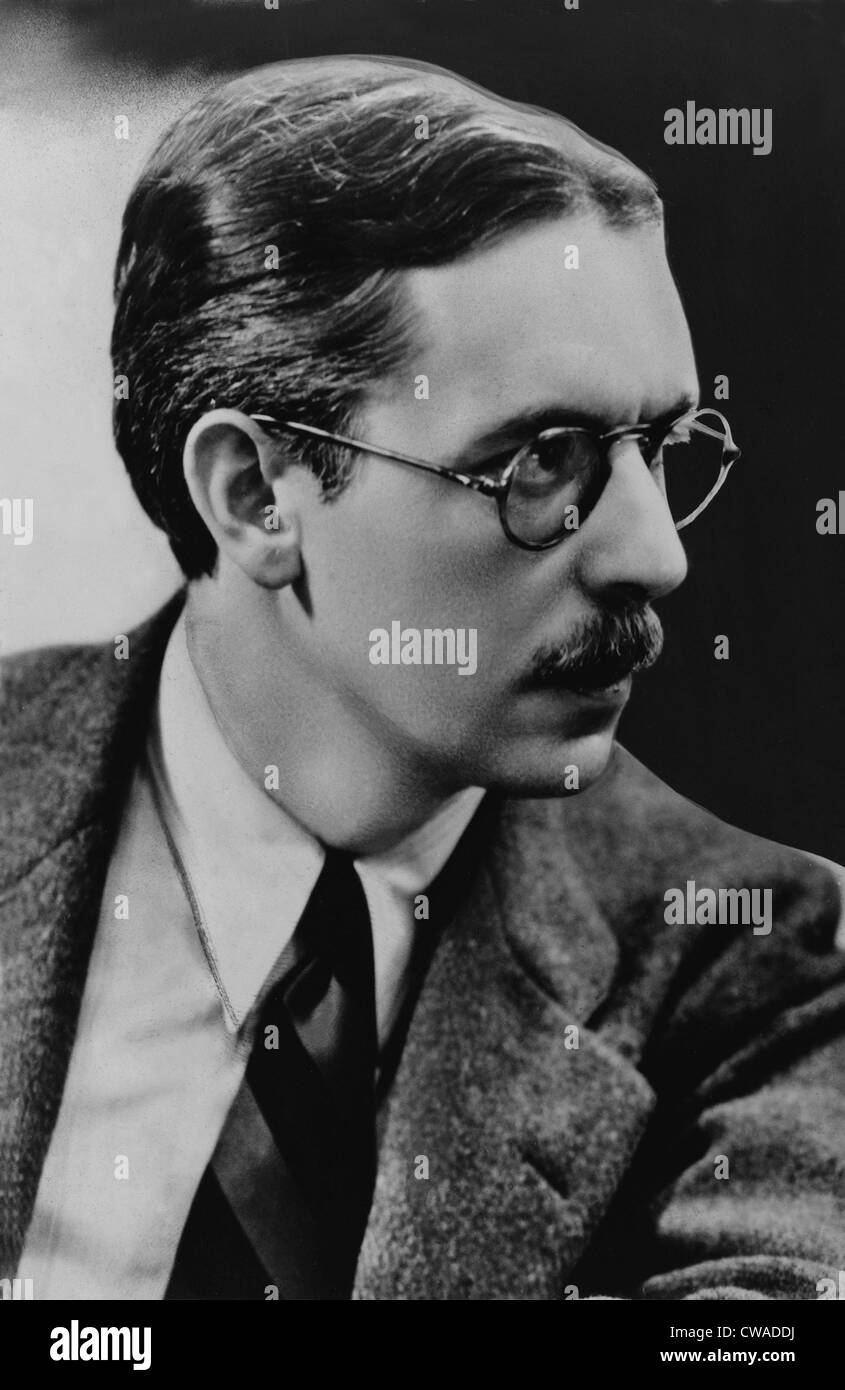 James Thurber (1894-1961) American humorist, cartoonist and editor of the New Yorker, in a 1935 photo. Stock Photo