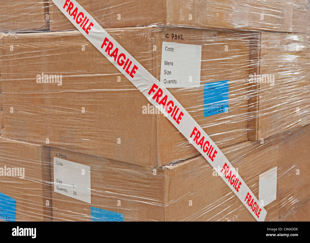 Cardboard boxes packaged with tape Stock Photo Alamy