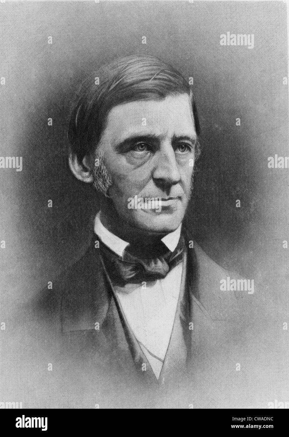Ralph Waldo Emerson (1803-82 , American writer and poet. 1884 mezzotint portrait. Stock Photo