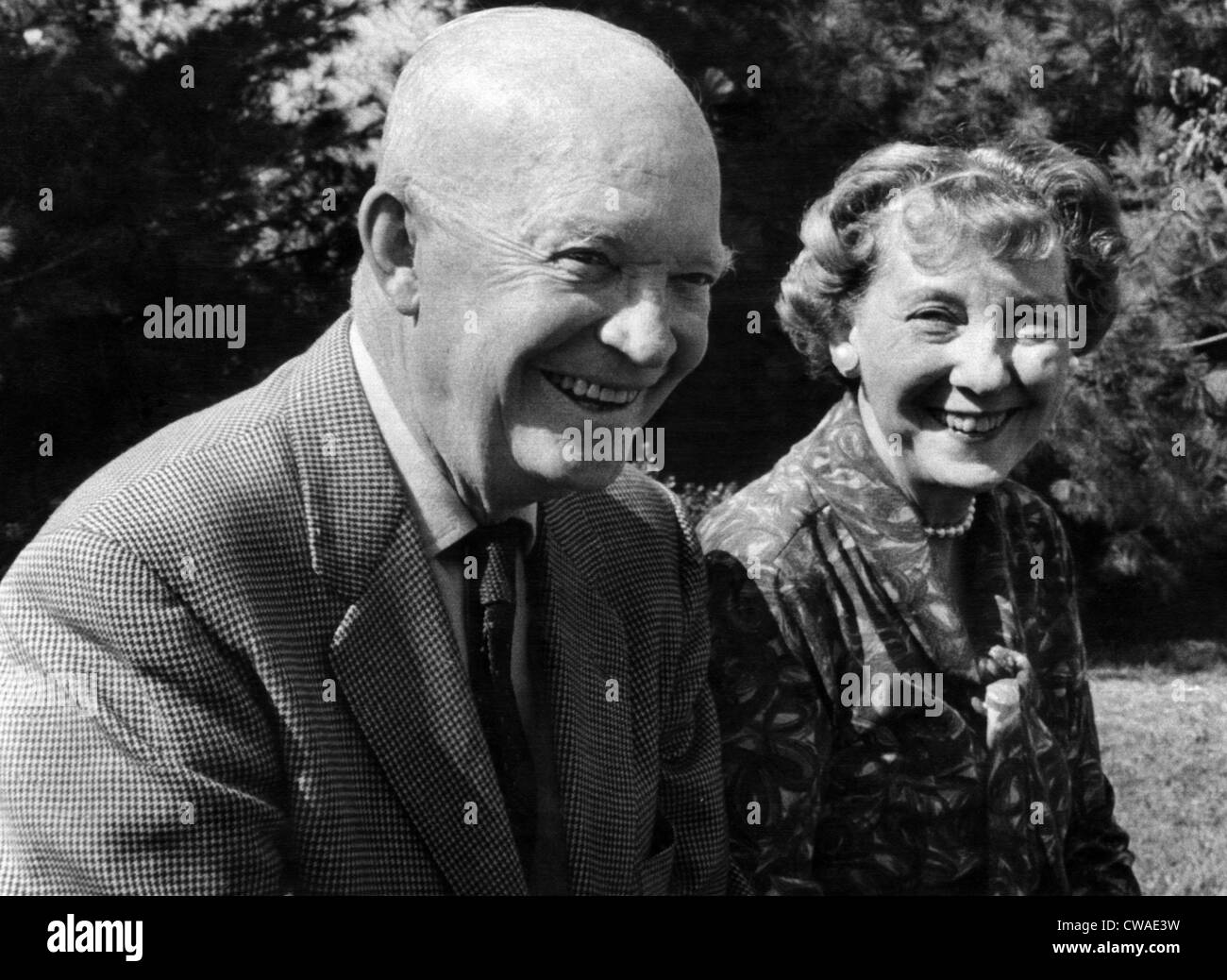 President Dwight D. Eisenhower and his wife, Mamie Eisenhower on his 72nd birthday in Gettsburg, Pennsylvania, October 14 1963. Stock Photo