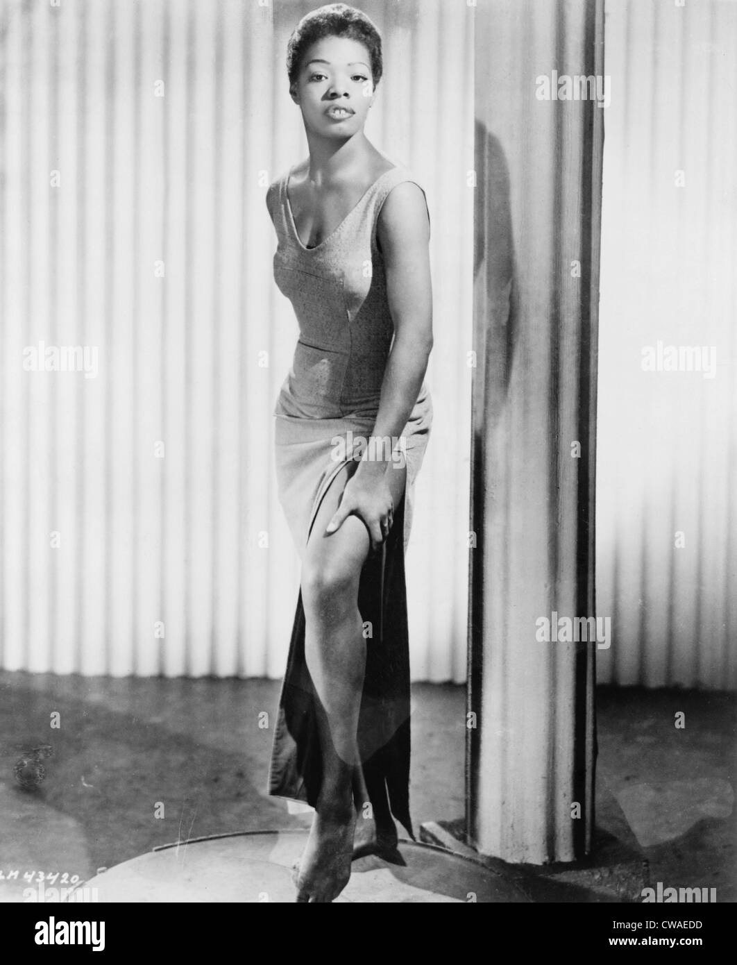 Maya Angelou (b. 1928), began her career as a dancer and writer. 1957 portrait dressed for her part in the Caribbean Calypso Stock Photo